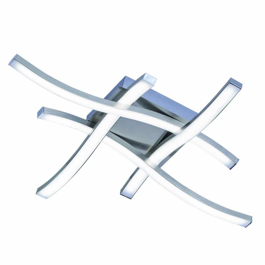 Trio Route Plafón LED de metal níquel mate R62474107