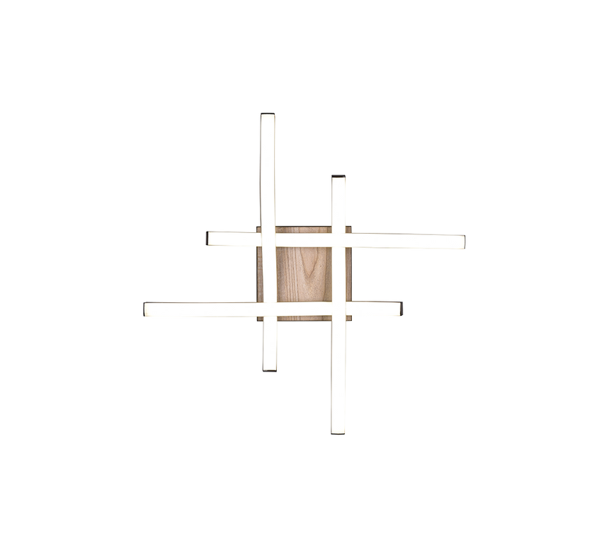 Plafón de techo Trio Route LED wood imitation 3000K regulable 46cm R62474135
