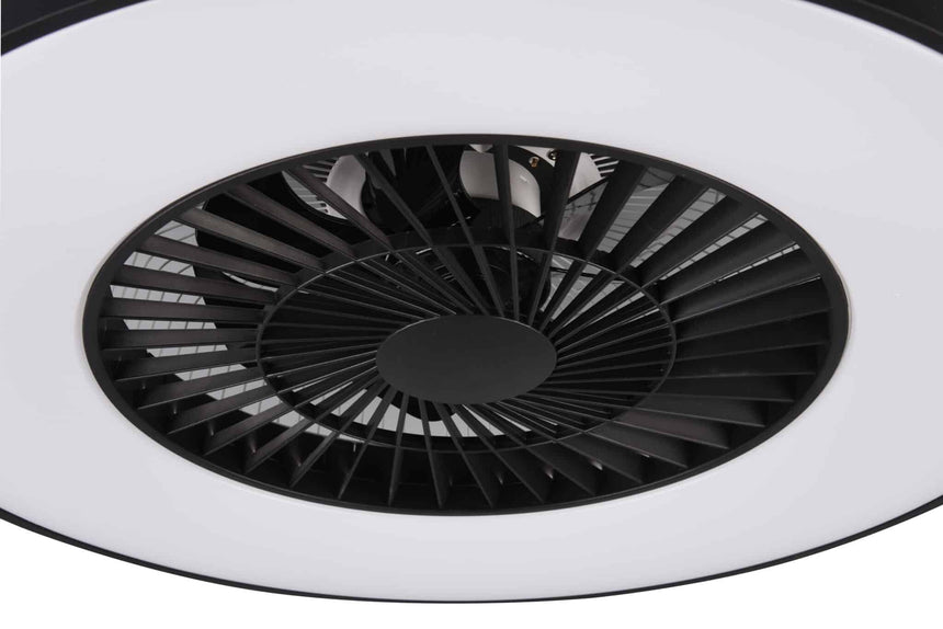 Trio Halmstad Plastic LED Fan Black Mat R62672132