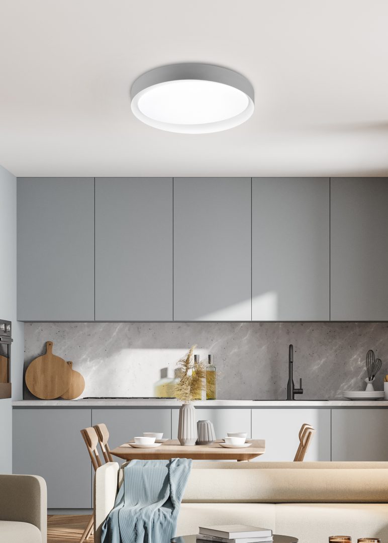 Plafón de techo Trio Zeta LED CCT regulable con mando Ø48,5cm gris — ref. R62712411 (2)