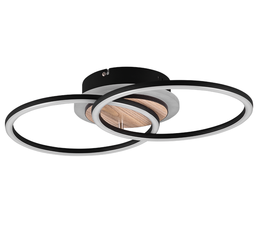 Plafón de techo Trio Giro LED wood imitation CCT 46,5cm R62783635
