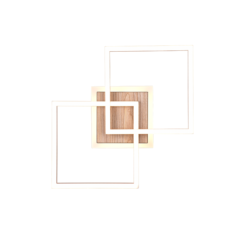 Plafón de techo Trio Giro LED wood imitation CCT 57,5cm R62793635