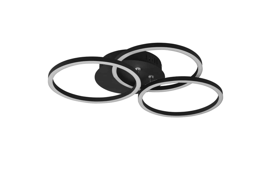 Trio Circle Plafón LED de metal estera negra R62823132