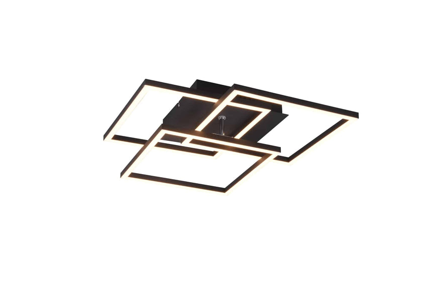 Trio Mobile Plafón LED de metal estera negra R62883132