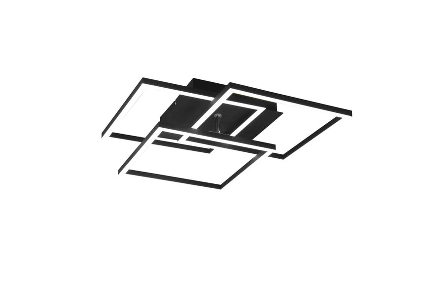 Trio Mobile Plafón LED de metal estera negra R62883132