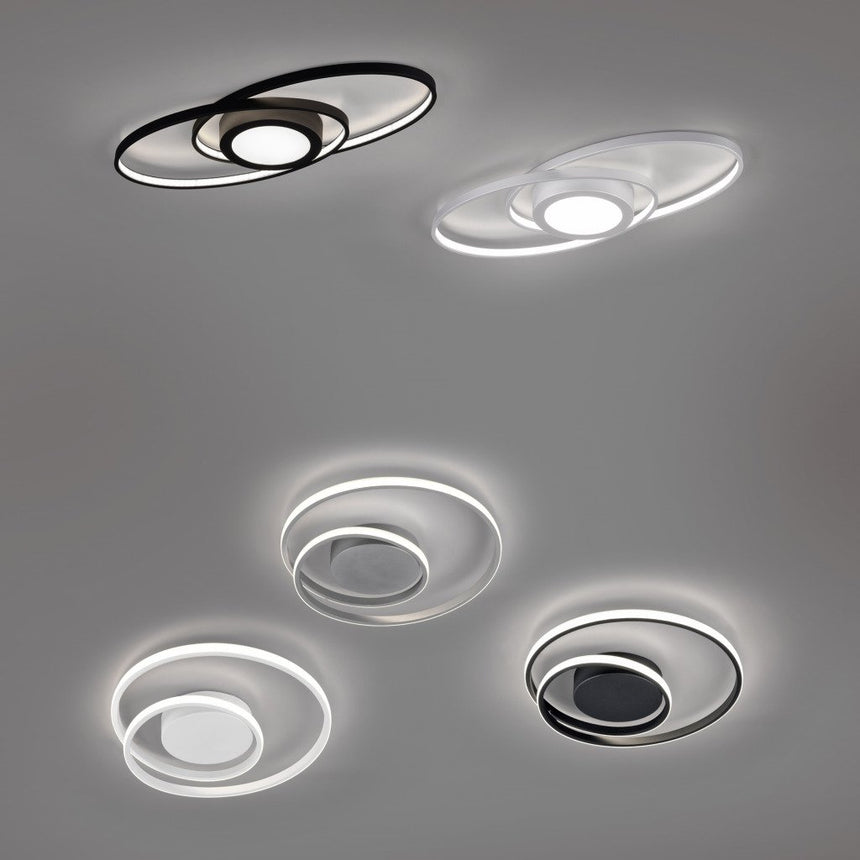Trio Zibal LED metal ceiling light mat black R62911132