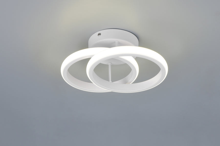 Plafón de techo Trio Kasia LED blanco mate 4000K 26,5cm R63531131