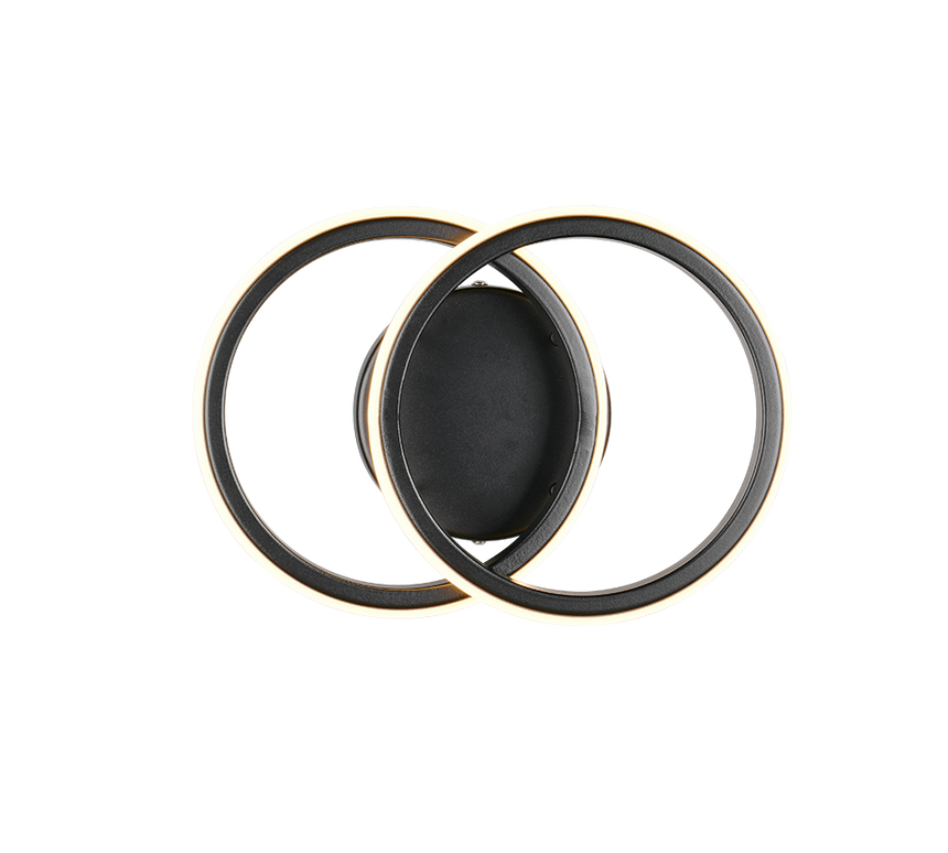 Plafón de techo Trio Kasia LED negro mate 3000K 26,5cm R63531132