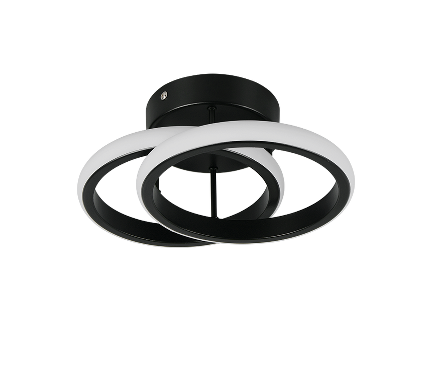 Plafón de techo Trio Kasia LED negro mate 3000K 26,5cm R63531132
