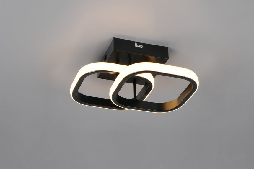 Plafón de techo Trio Kasia LED negro mate 3000K 24cm R63531932