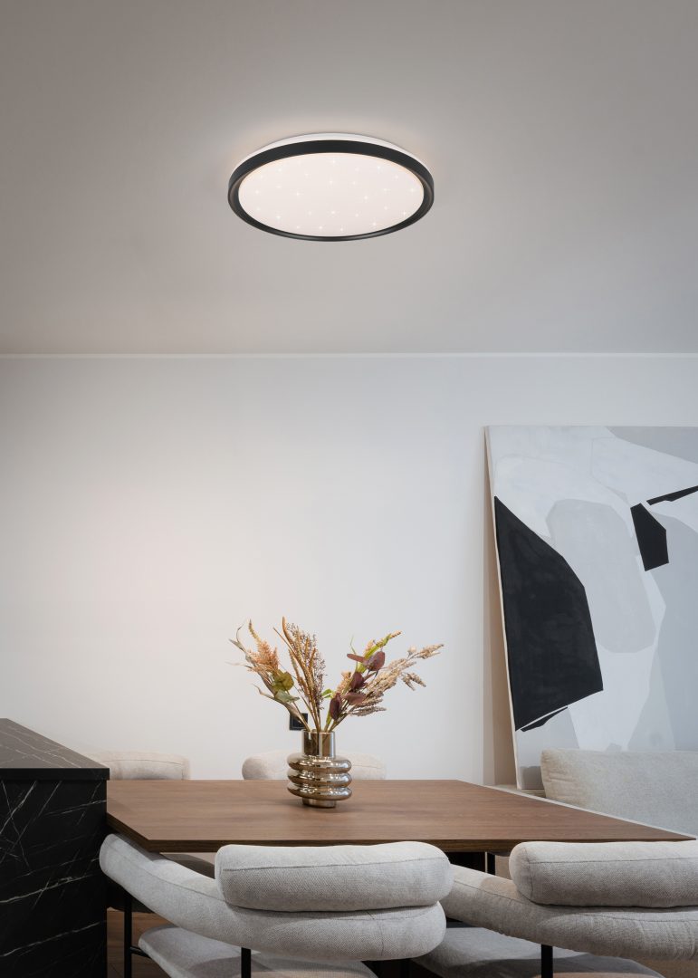 Plafón de techo Trio Solit LED negro mate CCT Ø39cm R63581132