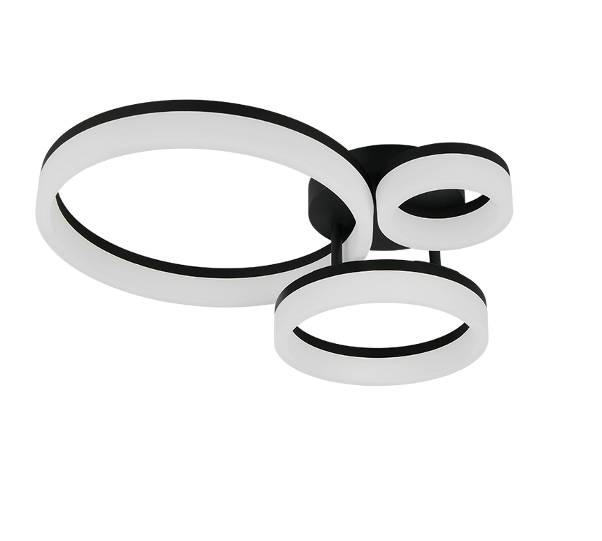 Plafón de techo Trio Scope LED negro mate 3000K 51cm R63601332