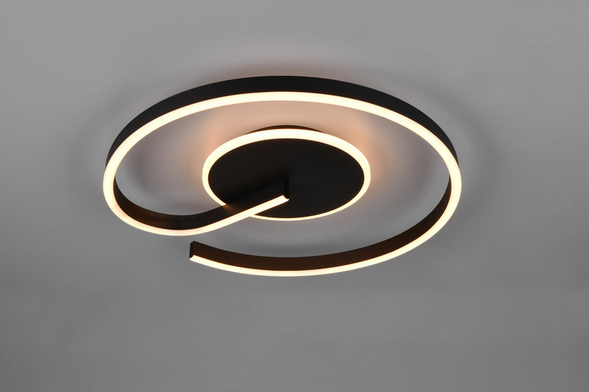 Plafón de techo Trio Calle LED negro mate Ø50cm R63631132