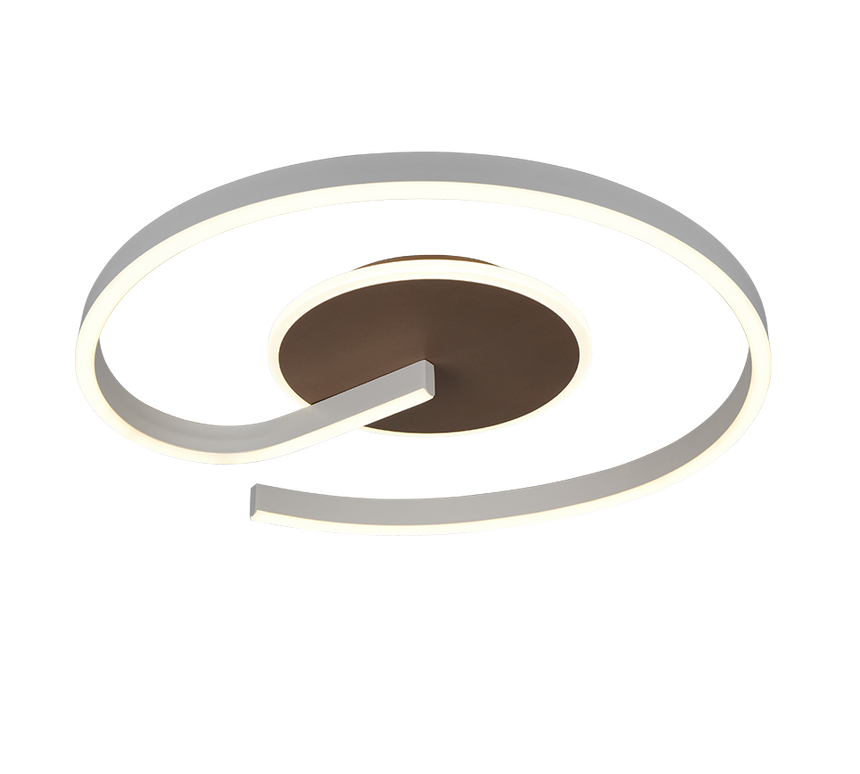 Plafón de techo Trio Calle LED marrón café Ø50cm R63631165