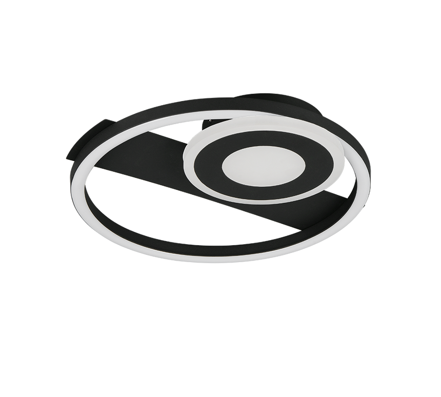 Plafón de techo Trio Horus LED negro mate 3000K 32cm R63671132