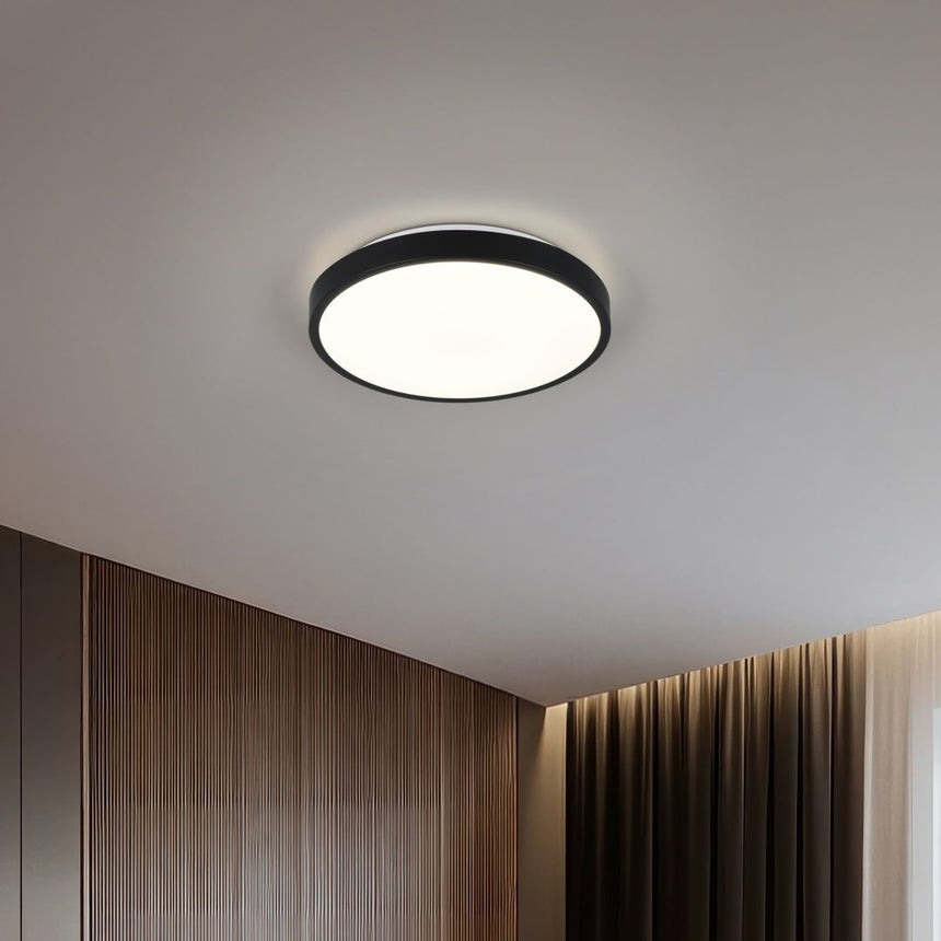 Plafón de techo Trio Slope LED negro mate 3000K Ø28,5cm R63771132
