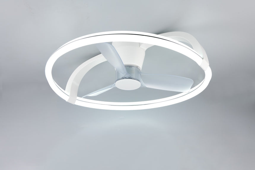 Trio Stockholm Ventilador de techo LED regulable blanco 73cm 37W con mando R64262131