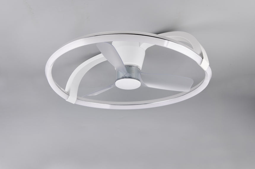 Trio Stockholm Ventilador de techo LED regulable blanco 73cm 37W con mando R64262131