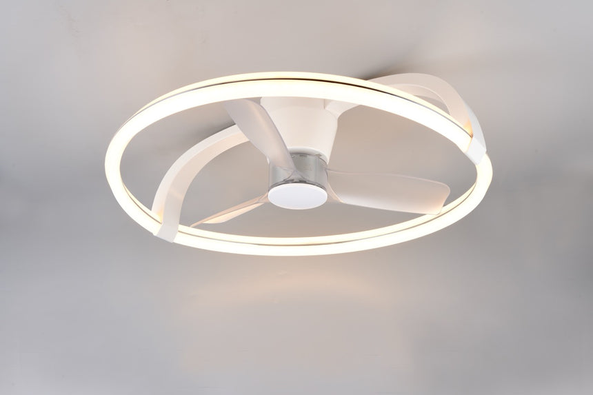 Trio Stockholm Ventilador de techo LED regulable blanco 73cm 37W con mando R64262131
