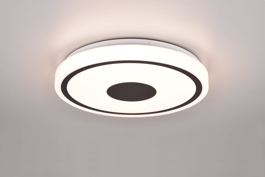 Plafón de techo Trio Bunda LED negro mate 3000K regulable Ø33cm R64361132