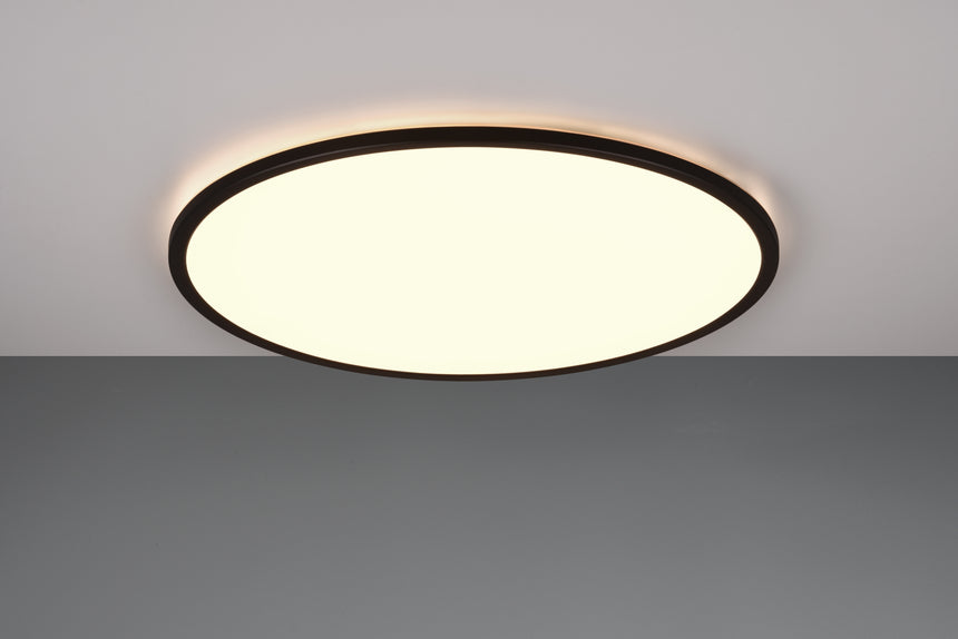 Plafón de techo Trio Scott LED negro mate CCT Ø50cm R64381032