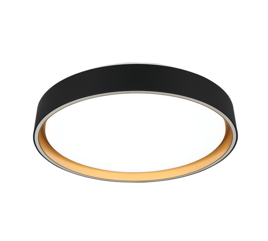 Plafón de techo Trio Felis LED negro y dorado CCT regulable con mando Ø40cm R64391080 - vista 2