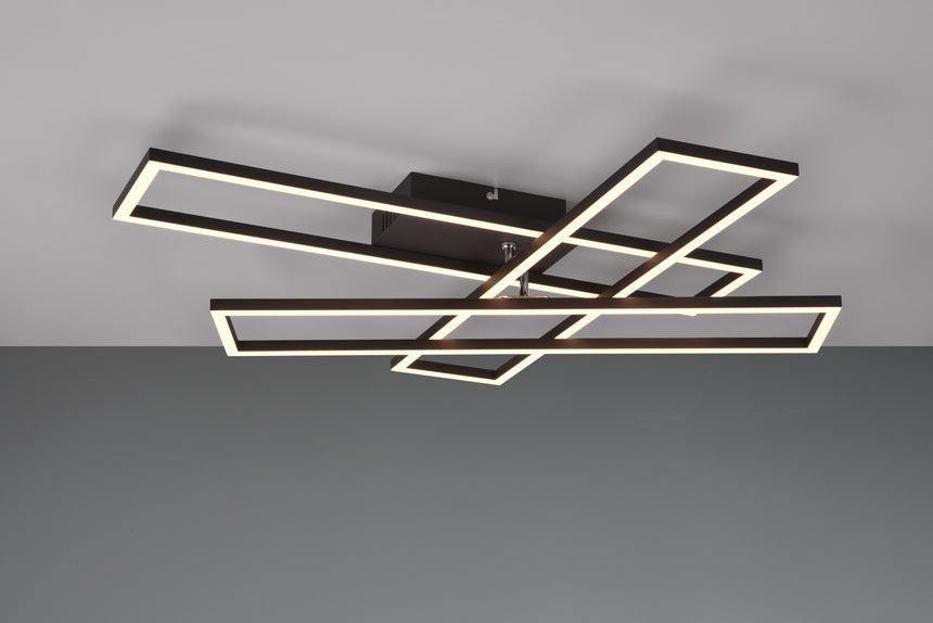 Plafón de techo Trio Corso LED negro mate CCT 66cm R64423132