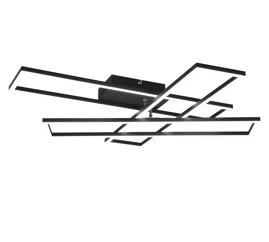 Plafón de techo Trio Corso LED negro mate CCT 66cm R64423132
