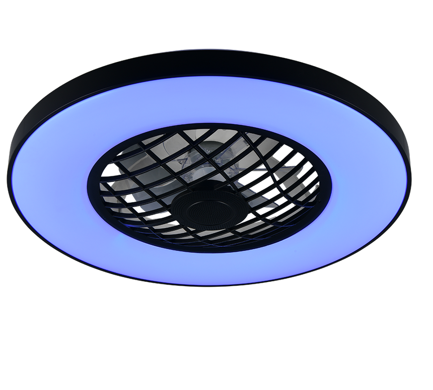 Plafón de techo Trio Linköping LED negro CCT Ø59cm R64462102