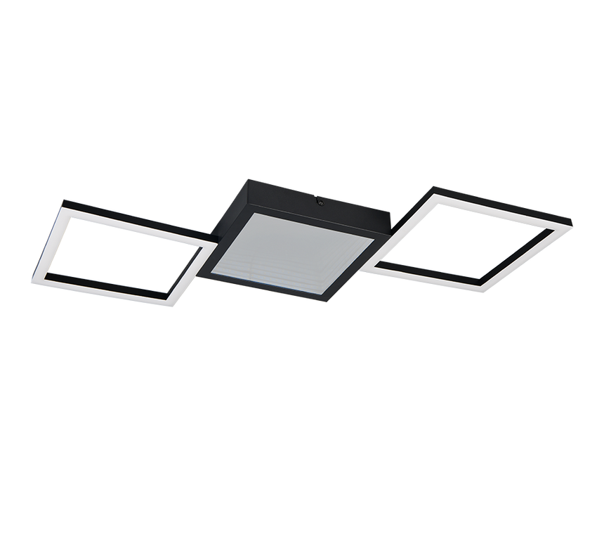 Plafón de techo Trio Gelo LED negro mate 3000K 66cm R64471132