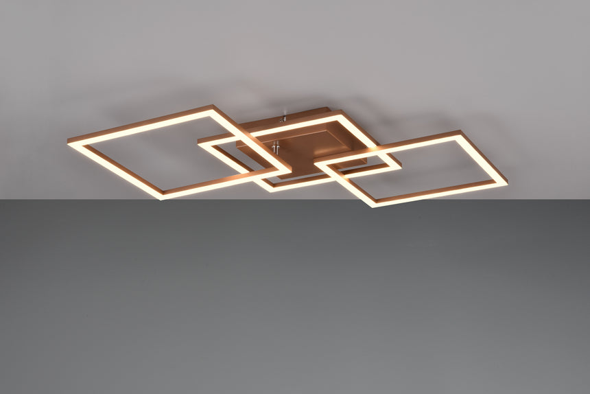 Plafón de techo Trio Trail LED marrón café 3000K 74,5cm R64493165