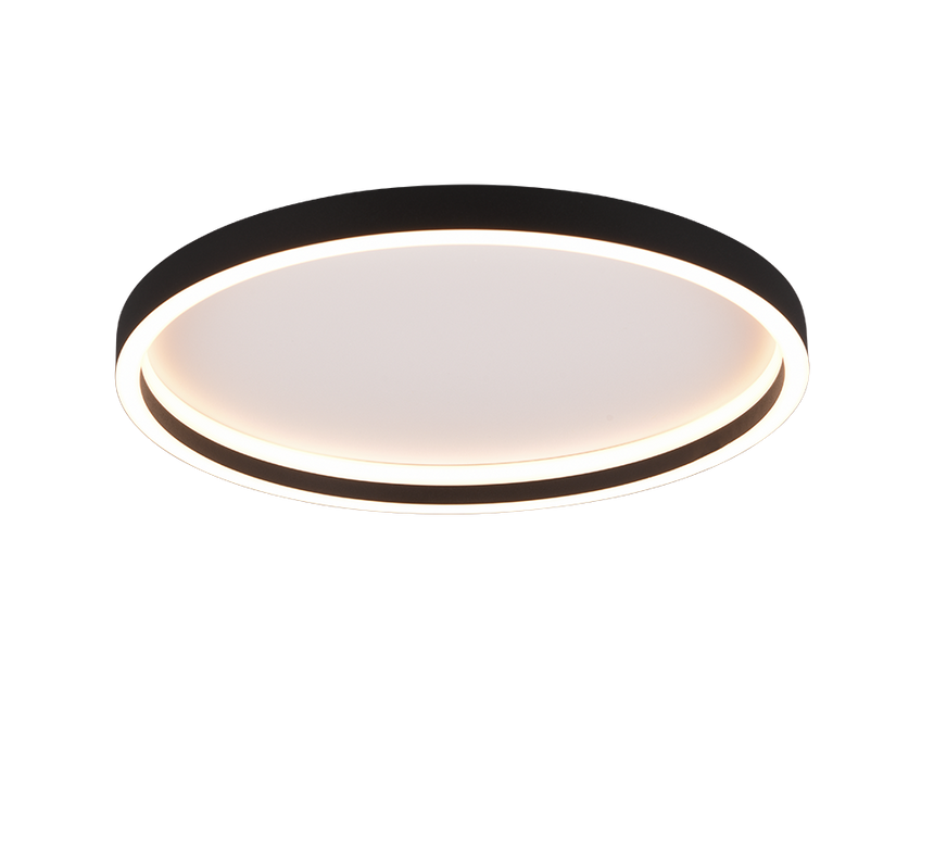 Plafón de techo Trio Rotonda LED negro mate 3000K Ø35cm R64502132