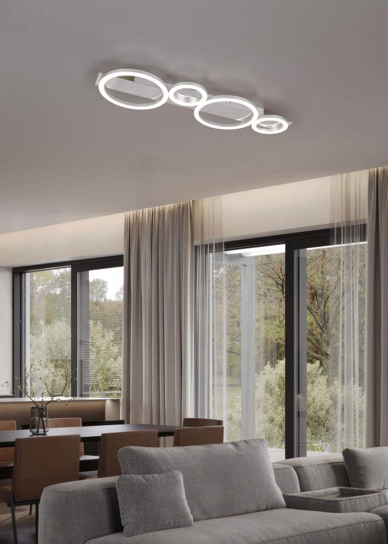 Plafón de techo Trio Lumos LED cromo 4000K 72cm R64821106