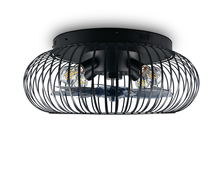 Plafón de techo Trio Johanna LED negro mate 2700K Ø61cm R66884032