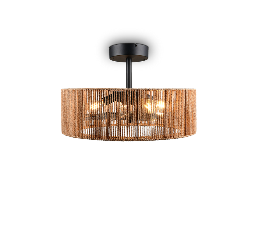Plafón de techo Trio Smillum LED natural finish 2700K Ø61cm R66905036