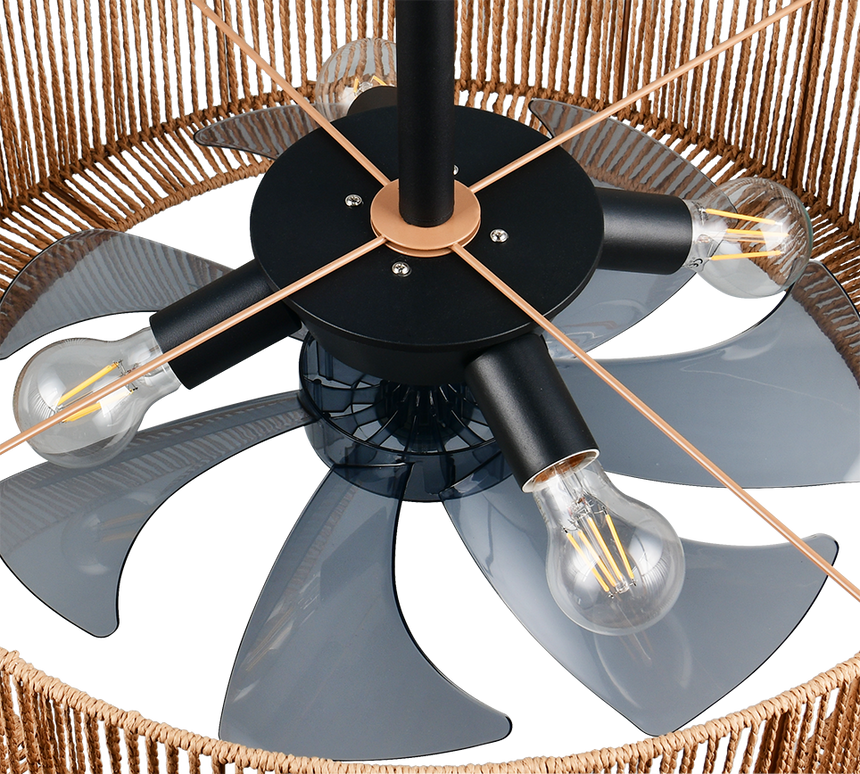 Plafón de techo Trio Smillum LED natural finish 2700K Ø61cm R66905036