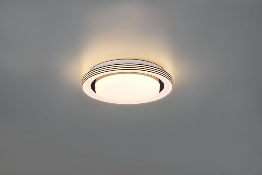Plafón de techo Trio Atria LED negro mate CCT Ø27cm R67042832