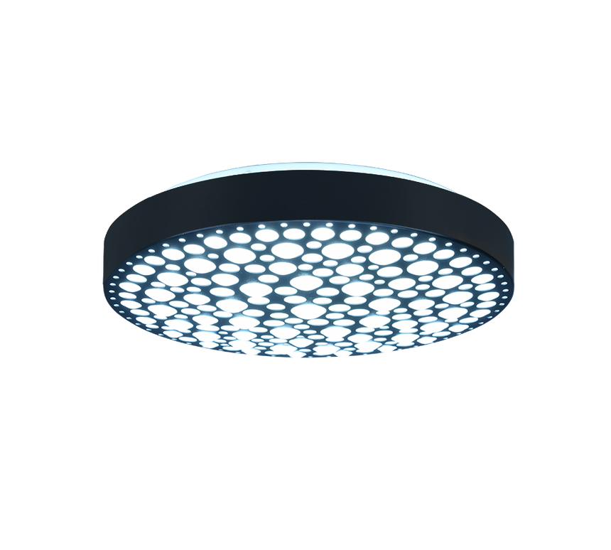Plafón de techo Trio Chizu LED negro mate CCT Ø40,5cm R67161132