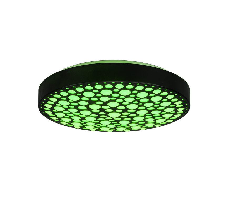 Plafón de techo Trio Chizu LED negro mate CCT Ø40,5cm R67161132