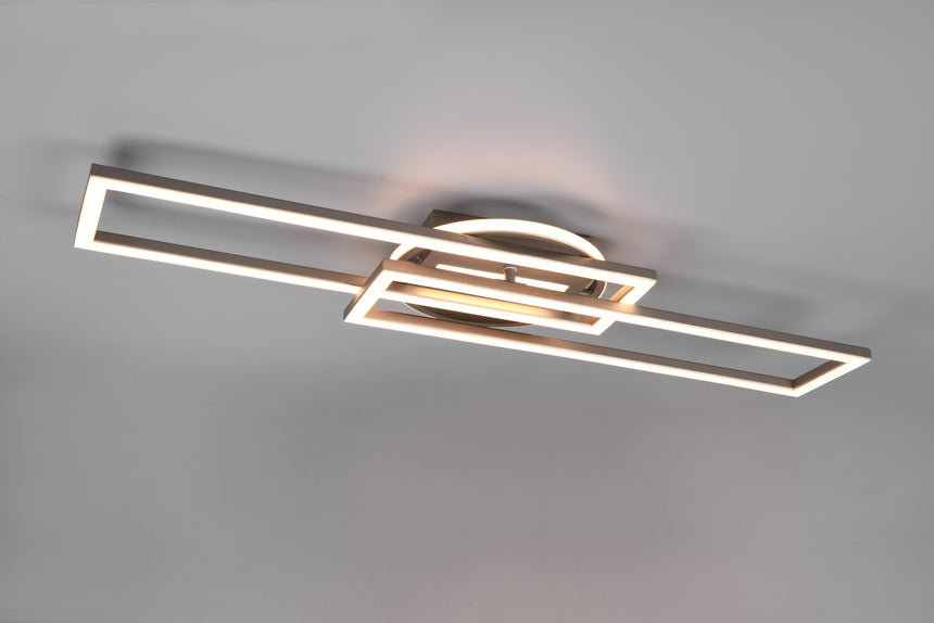 Plafón de techo Trio Twister grande LED níquel mate CCT 90,5cm R67183107