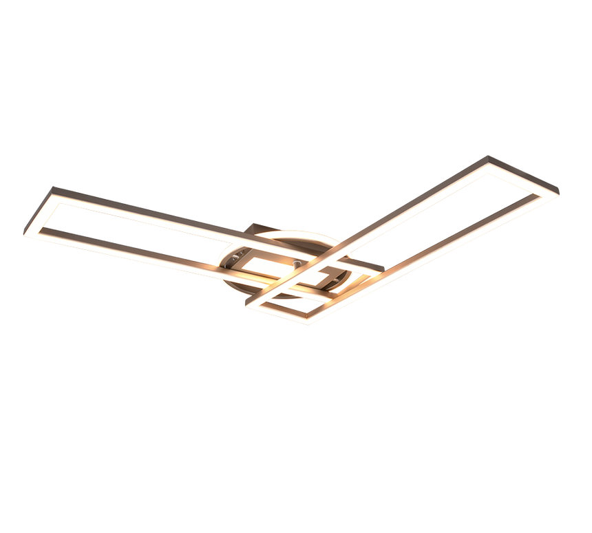 Plafón de techo Trio Twister grande LED níquel mate CCT 90,5cm R67183107