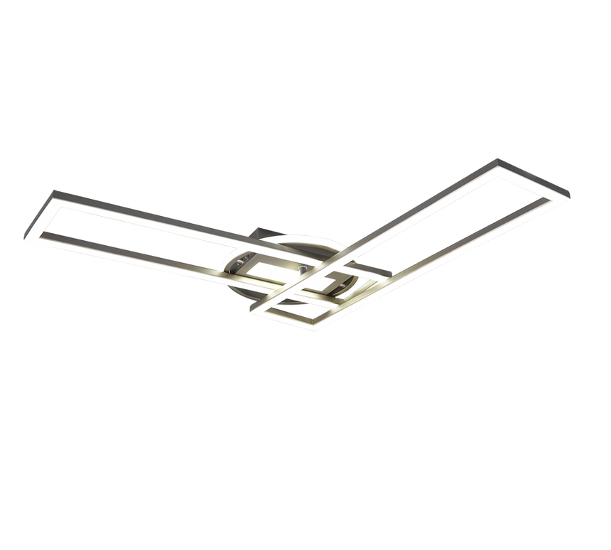 Plafón de techo Trio Twister grande LED níquel mate CCT 90,5cm R67183107