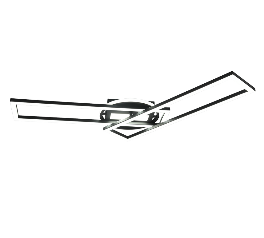 Plafón de techo Trio Twister grande LED negro mate CCT regulable con mando 90,5cm R67183132 - vista 4