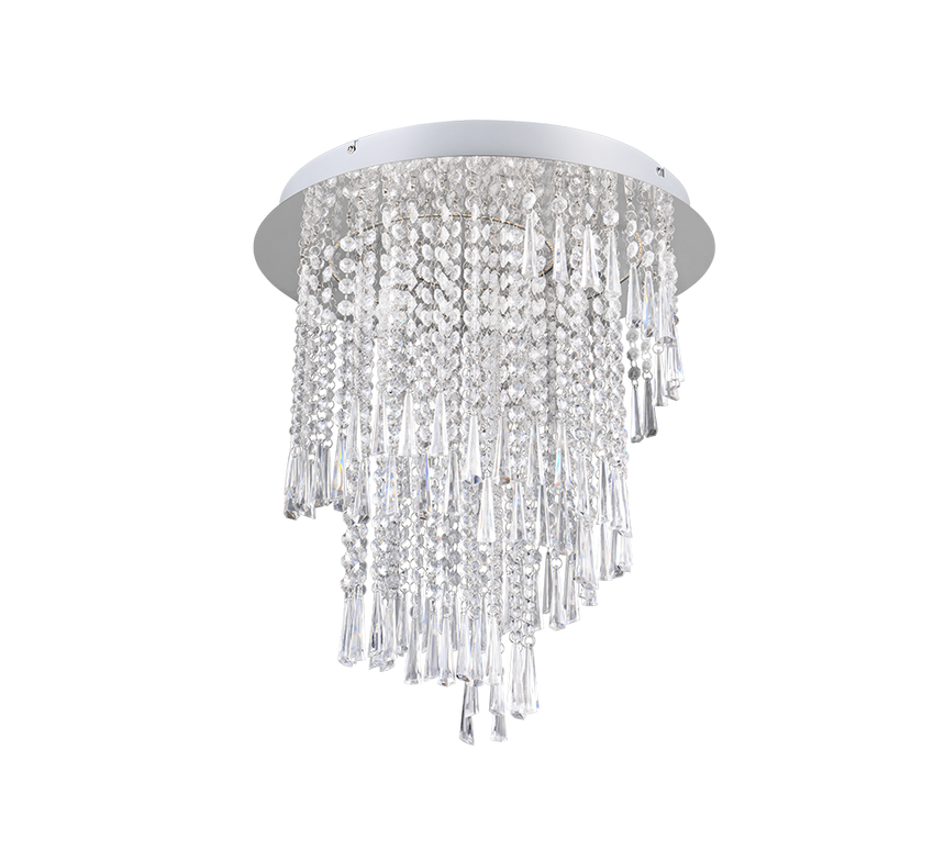 Plafón de techo Trio Pomp LED cromo CCT Ø45cm R67349106