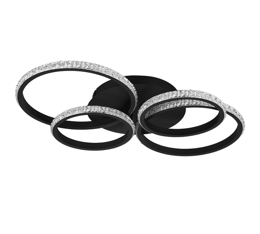 Plafón de techo Trio Cires LED negro mate 4000K 65,5cm R67364132