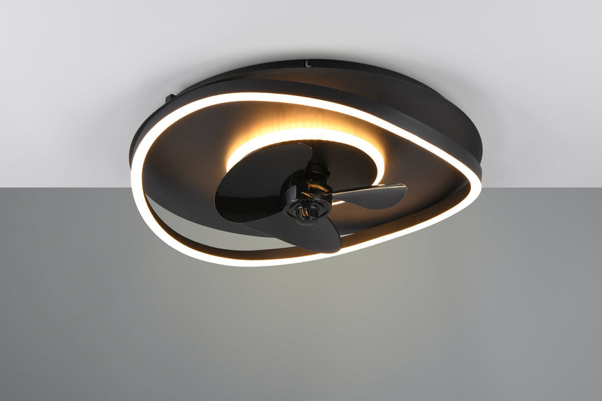 Ventilador de techo Trio Sortland estera negra R67393132