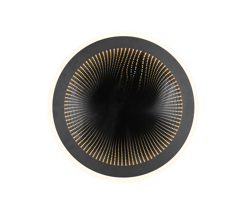 Plafón de techo Trio Glace LED negro mate CCT Ø38cm R67681132