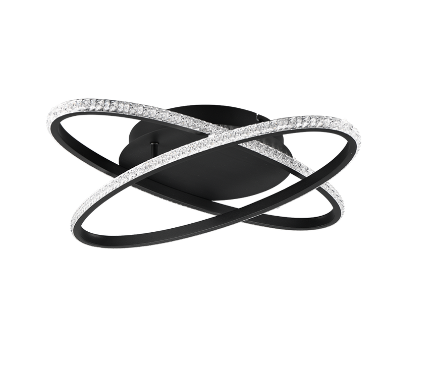 Plafón de techo Trio Lane LED negro mate 4000K 58cm R67802132