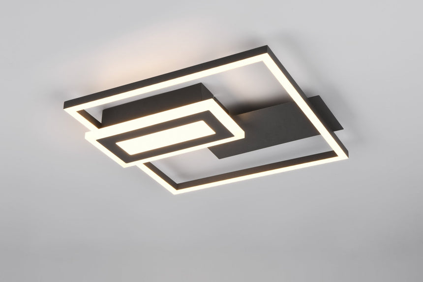 Plafón de techo Trio Spiro estera negra R67862132