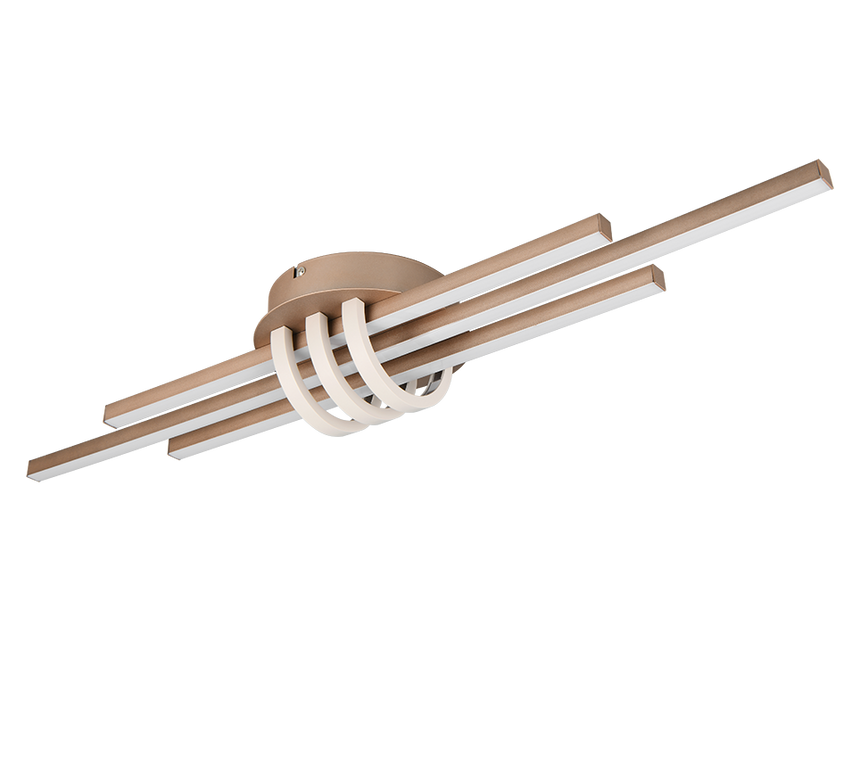 Plafón de techo Trio Cinto grande LED marrón café 3000K 81cm R67873165